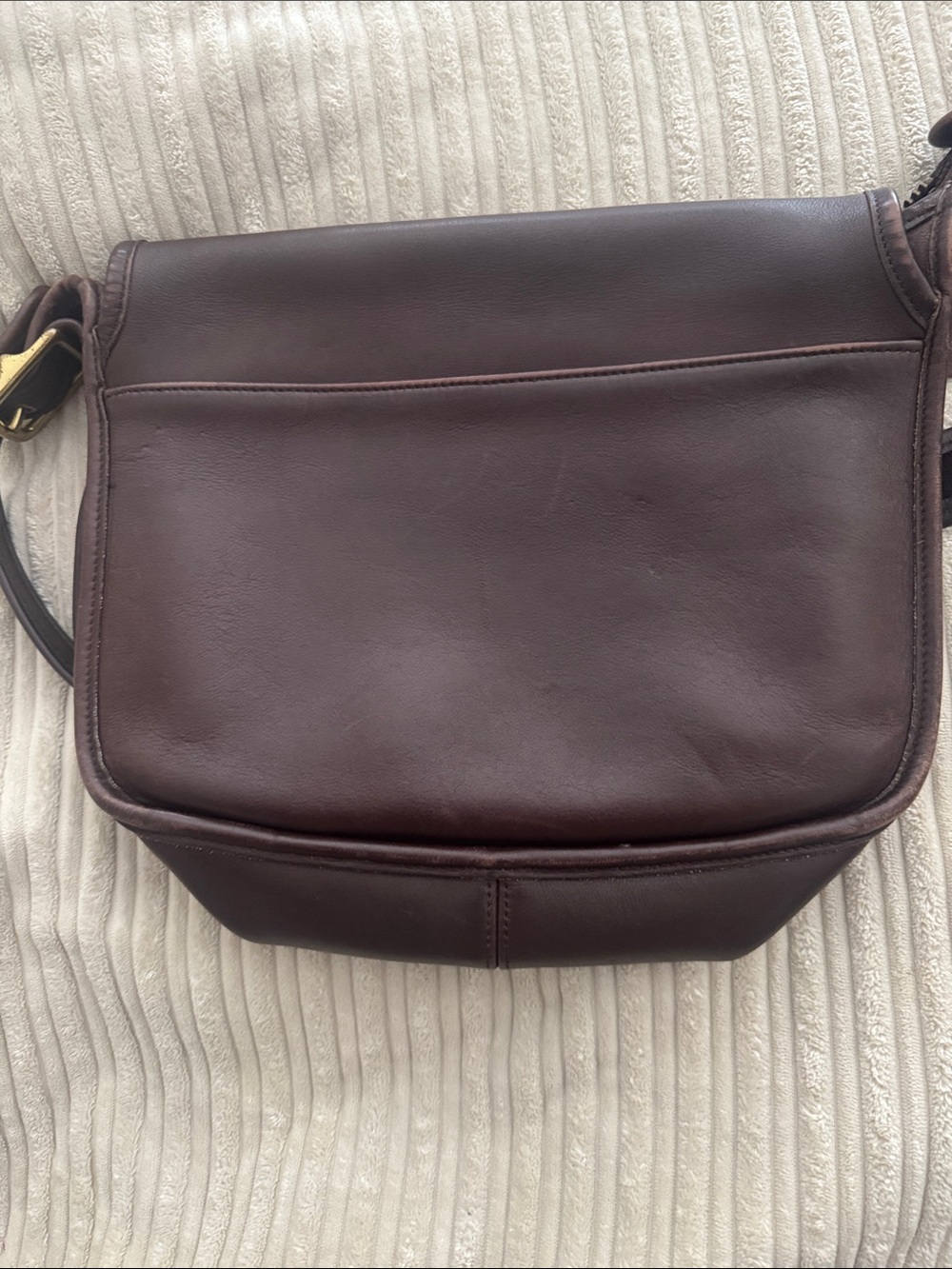 Coach Brown Leather Crossbody with Gold-Tone Zippers - Picture 7 of 8